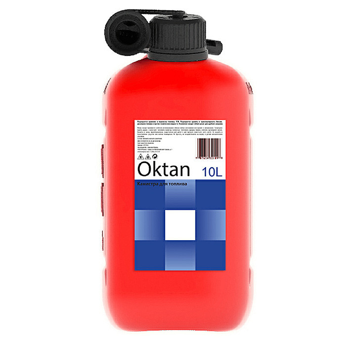 Канистра для бензина 10л с заливным устройством CLASSIC, арт. 10.01.01.00-1,          Oktan 