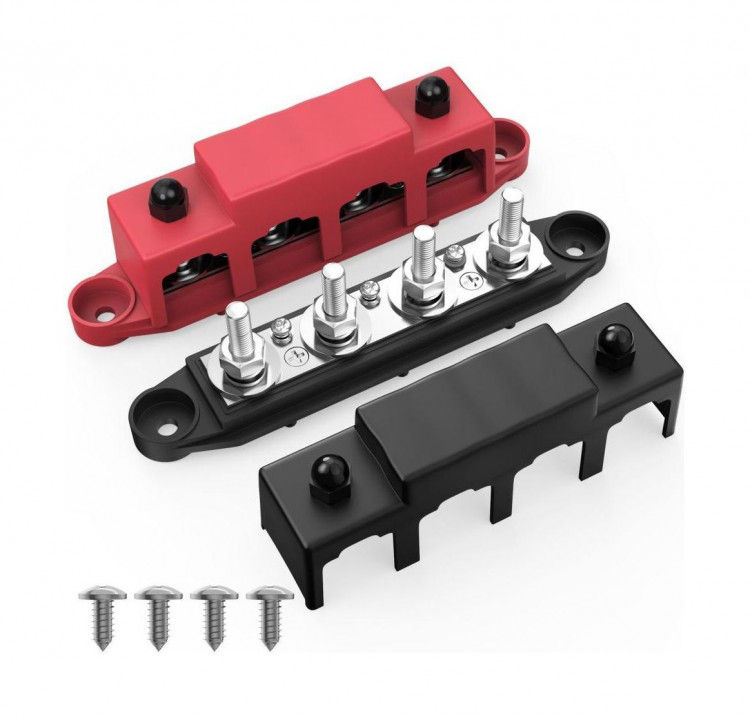 Колодка распределительная электромонтажная, 4 контакта, красная, M8, арт. 4620136060387,          MARINE ROCKET  Колодка распределительная электромонтажная, 4 контакта, красная, M8, арт. 4620136060387,          MARINE ROCKET