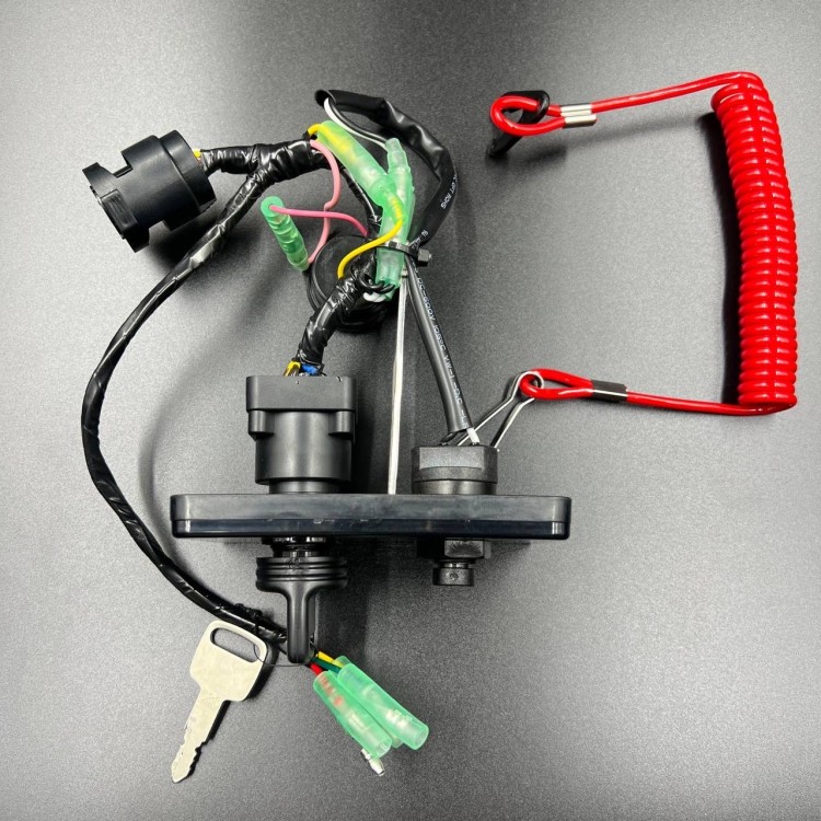 Панель зажигания  (замок зажигания и кнопка стоп с чекой) Yamaha F225-350 (PWB), арт. 6X6-82570-33-K,          POWEROB 