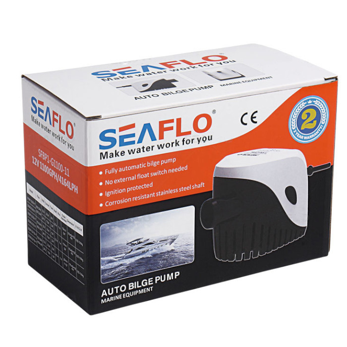 Насос осушительный автоматический 600GPH 11 Series 12В (магнитно-поплавковый), арт. SFBP1-G600-11,          SeaFlo 