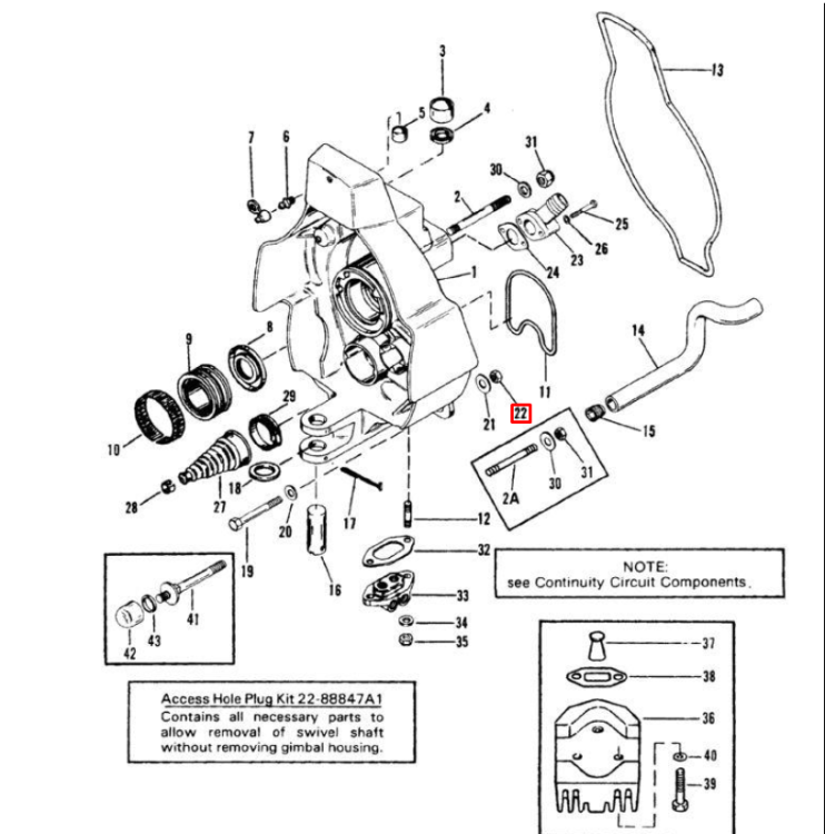 Гайка стальная диам. 11 мм MERCRUISER ALPHA/ BRAVO I/II/III(Quicksilver), арт. 34087,          MERCURY 