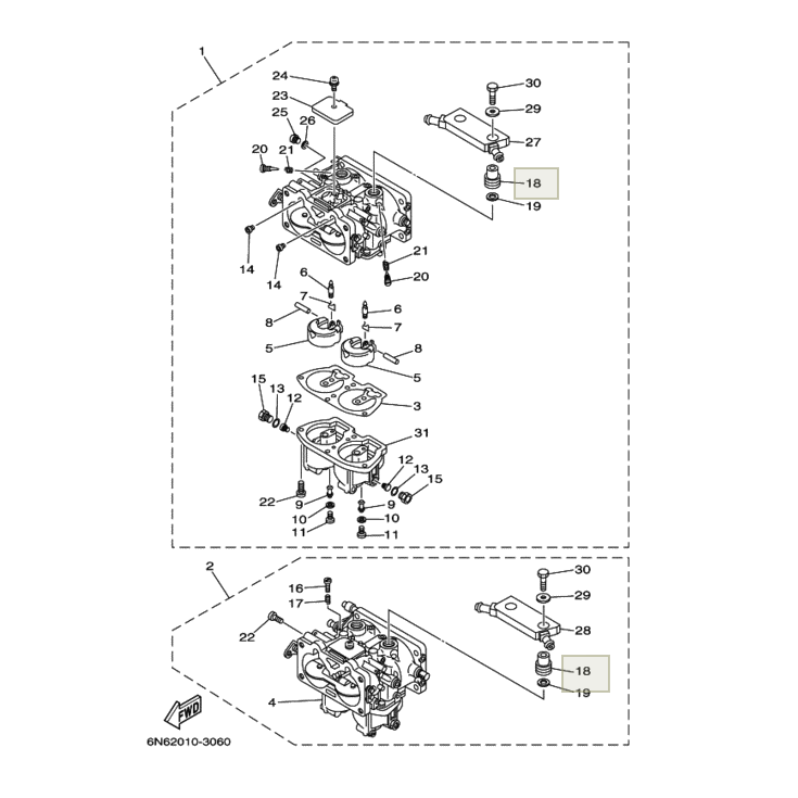 Втулка переходник системы прогрева(теплообменника) карбюратора Yamaha 115-250, арт. 6E5-14328-51,          Nano Protech 