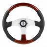 Рулевое колесо EVO MARINE 2 обод черный/коричневый, спицы серебряные д. 355 мм 