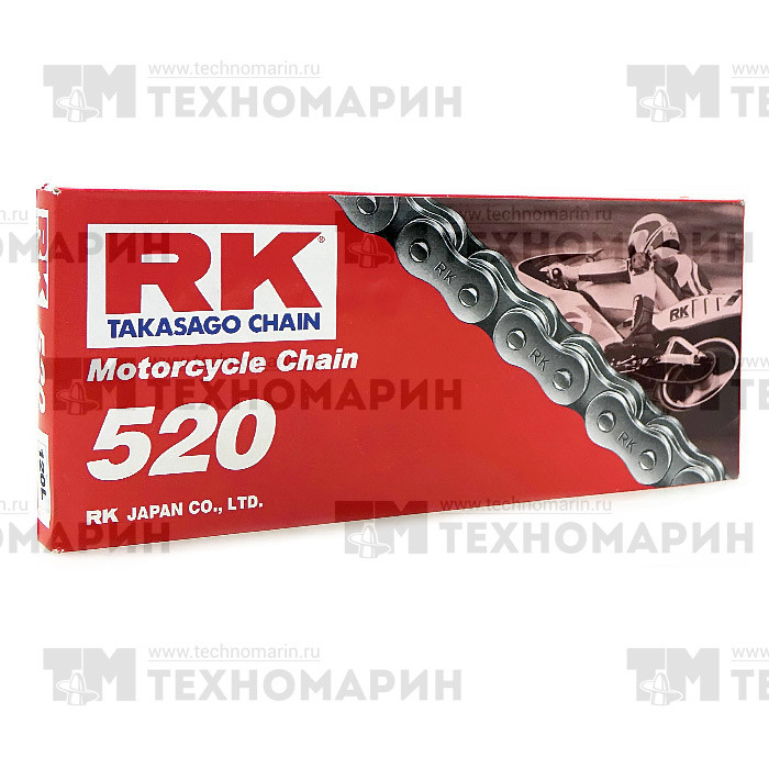 Цепь для мотоцикла до 250 см³ (без сальников) 520-120, арт. 520-120,          RK Chains 