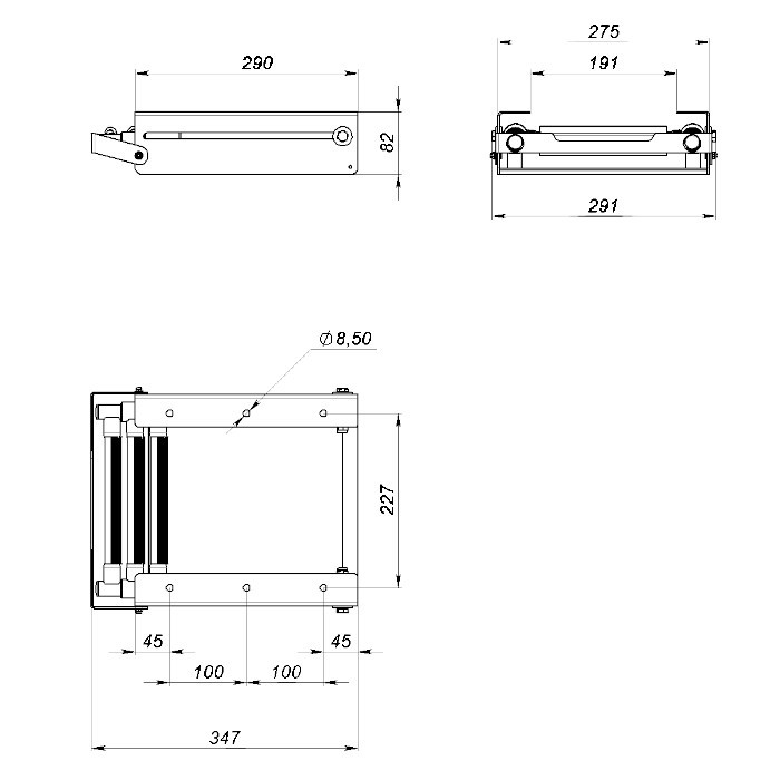 Трап телескопический выдвижной с фиксирующим механизмом, 3 белых ступени (ширина 291 мм.), арт. 040140WT,          Техномарин 