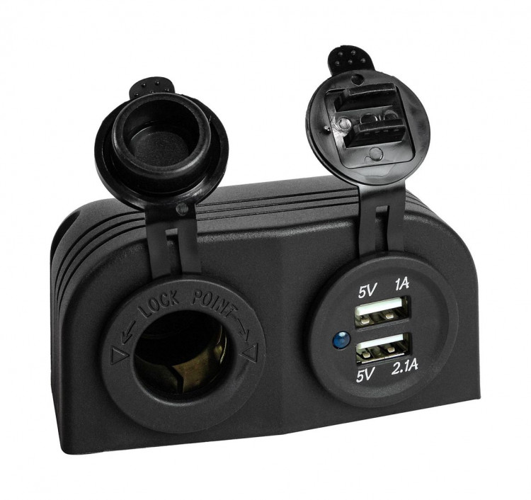 Панель с USB-разъемом 5в 2.1А и прикуривателем, арт. AD6-1011/2013,          AAA  Панель с USB-разъемом 5в 2.1А и прикуривателем, арт. AD6-1011/2013,          AAA