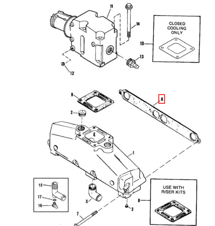 Прокладка паронитовая MERCRUISER (MERCURY) QS, арт. 33395,          MERCURY 