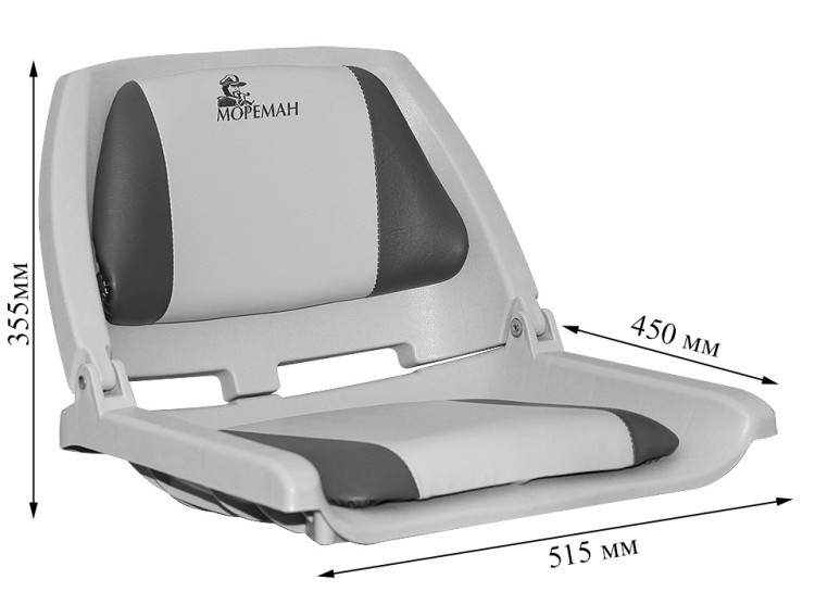 Сиденье с виниловыми подушками, серое с синим, арт. 10253849,          Китай 