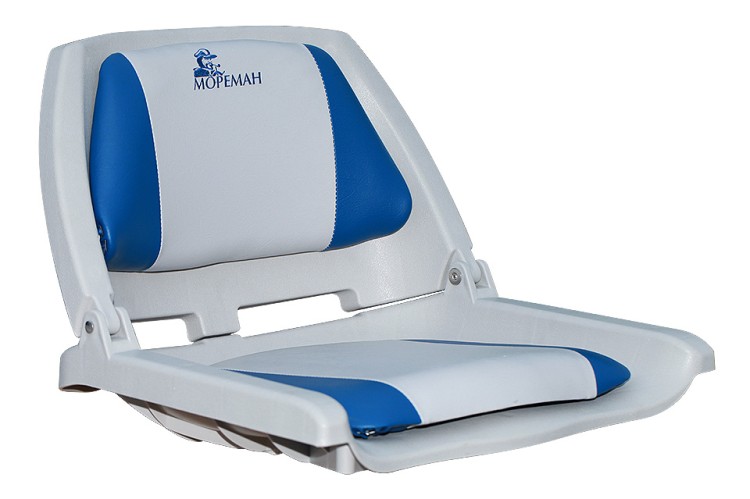 Сиденье с виниловыми подушками, серое с синим, арт. 10253849,          Китай 