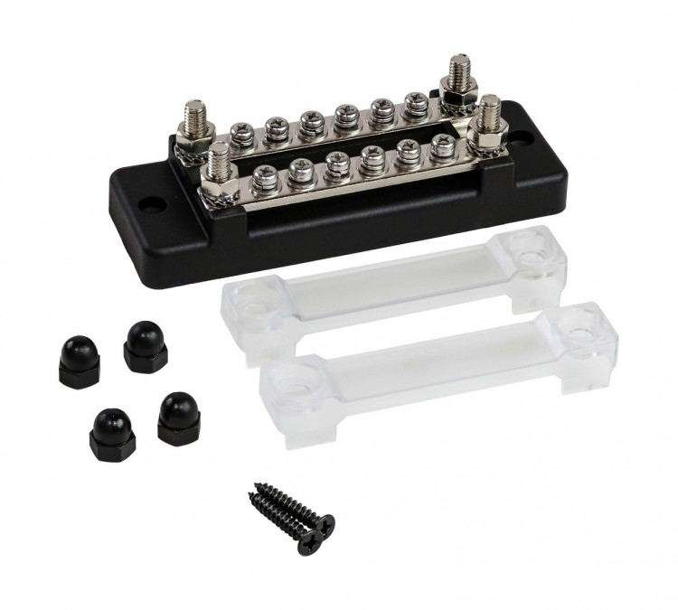 Колодка распределительная электромонтажная с защитной крышкой, 2 планки по 6 контактов, арт. MR336DC,          MARINE ROCKET  Колодка распределительная электромонтажная с защитной крышкой, 2 планки по 6 контактов, арт. MR336DC,          MARINE ROCKET