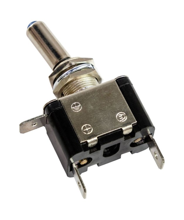 Тумблер двухпозиционный ON-OFF 12 В/20А 3P с подсветкой, красный, арт. MR07DR,          Marine Rocket 