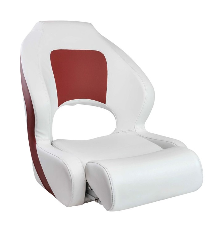 Кресло с болстером Premium Captain's Bucket, обивка винил, цвет белый/красный, Marine Rocket, арт. MR10408,          Marine Rocket 