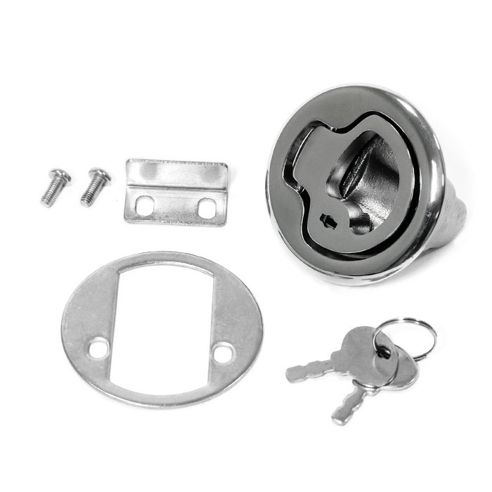 Замок потайной SUNFINE 61x36мм с ключами, нержавеющая сталь, арт. SF31137,          SUNFINE MARINE 