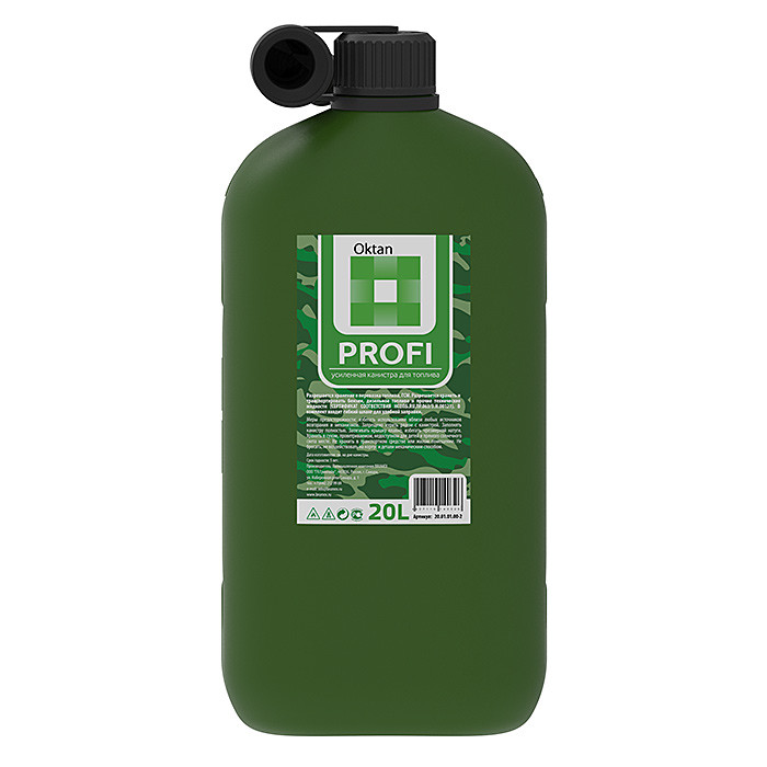 Канистра для бензина 20л с заливным устройством PROFI, арт. 20.01.01.00-2,          Oktan 