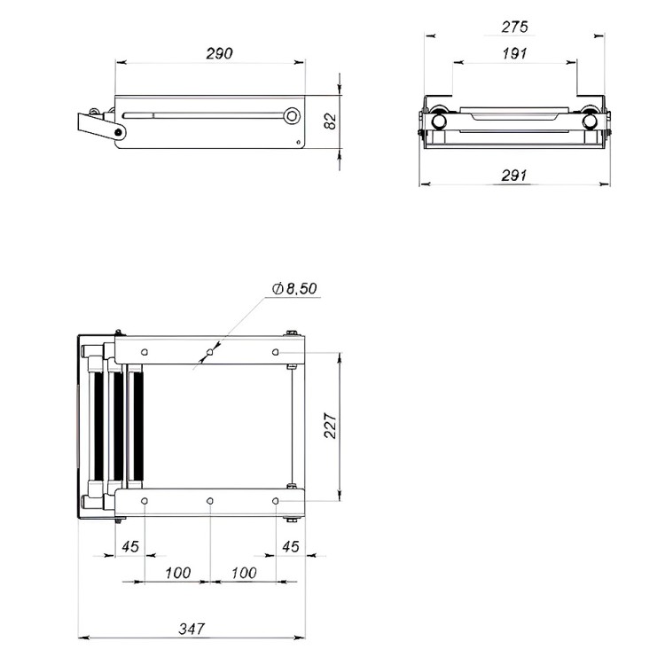 Трап телескопический выдвижной с фиксирующим механизмом, 3 белых ступени (ширина 291 мм.), арт. 10269546,  