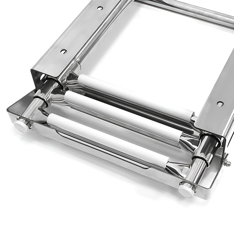 Трап телескопический выдвижной с фиксирующим механизмом, 3 белых ступени (ширина 291 мм.), арт. 10269546,  