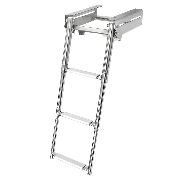 Трап телескопический выдвижной с фиксирующим механизмом, 3 белых ступени (ширина 291 мм.), арт. 10269546,  