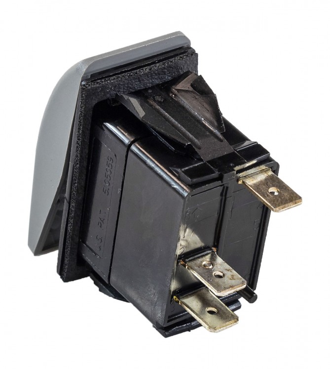 Переключатель двухпозиционный ON-OFF 12В/20А с подсветкой, серая клавиша, арт. 8230B,          Blue sea  Переключатель двухпозиционный ON-OFF 12В/20А с подсветкой, серая клавиша, арт. 8230B,          Blue sea