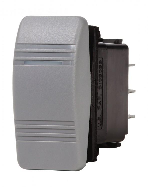 Переключатель двухпозиционный ON-OFF 12В/20А с подсветкой, серая клавиша, арт. 8230B,          Blue sea  Переключатель двухпозиционный ON-OFF 12В/20А с подсветкой, серая клавиша, арт. 8230B,          Blue sea