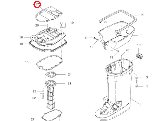 Прокладка под блок Tohatsu 60-70 (Osaka), арт. 3F3-01303-1-TW,          OSAKA 