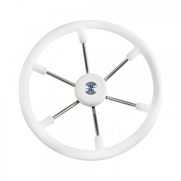 Колесо рулевое LEADER TANEGUM 400 мм, обод белый, спицы серебрянные, VN7400-08-ts, арт. VN7400-08-ts,          Volanti Luisi 