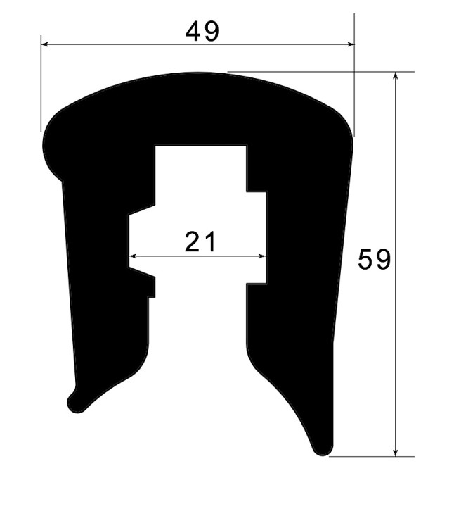 Привальный брус Т-167 черный, арт. 10268804,          Россия 