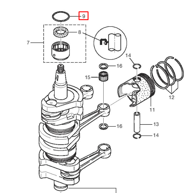 Кольцо уплотнительное подшипника верх коленвала Tohatsu 60-90 (353-00108-0) (Tohatsu), арт. 353-00108-0,          TOHATSU 