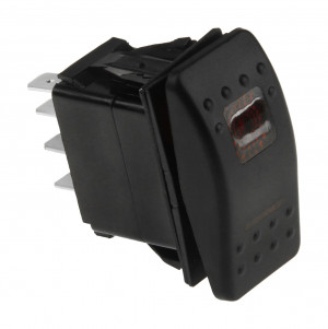 Переключатель трехпозиционный (ON)-OFF-ON 12 В/20А 7Р с подсветкой без фиксации 1 положения