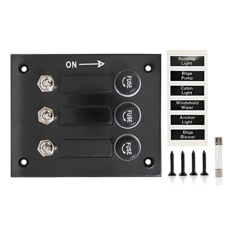 Панель выключателей, 3 тумблера, 3 плавких предохр, арт. 10006050,          TMC 