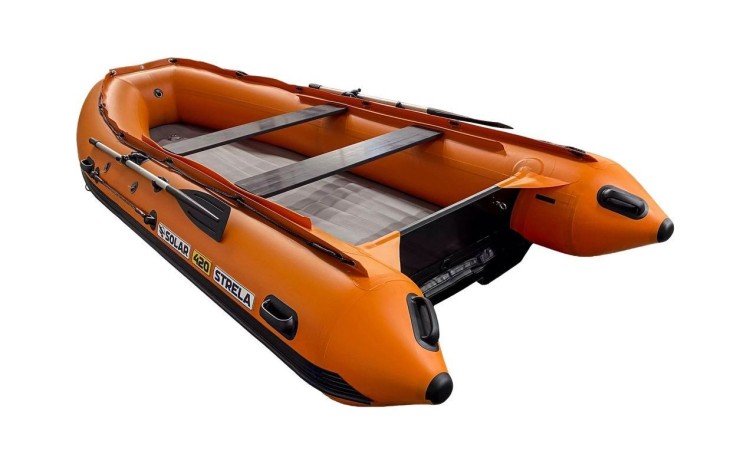 Надувная лодка ПВХ, SOLAR-420 Strela Jet tunnel, оранжевый, арт. SLR420jet_strela_orange,          SOLAR 