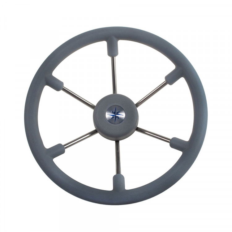 Колесо рулевое LEADER TANEGUM 360 мм, обод серый, спицы серебрянные, VN7360-03-ts, арт. VN7360-03-ts,          Volanti Luisi 