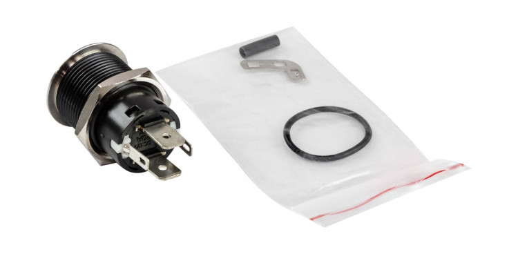 Кнопка без фиксации, подсветка белая, 12 В, 20А, 19мм, арт. PB4411TW,          Yih Sean  Кнопка без фиксации, подсветка белая, 12 В, 20А, 19мм, арт. PB4411TW,          Yih Sean