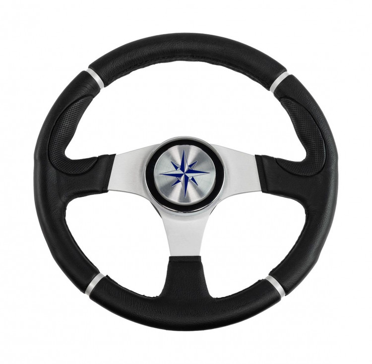 Рулевое колесо ORION обод черный, спицы серебряные д. 340 мм, арт. VN934122-01,          Volanti Luisi 