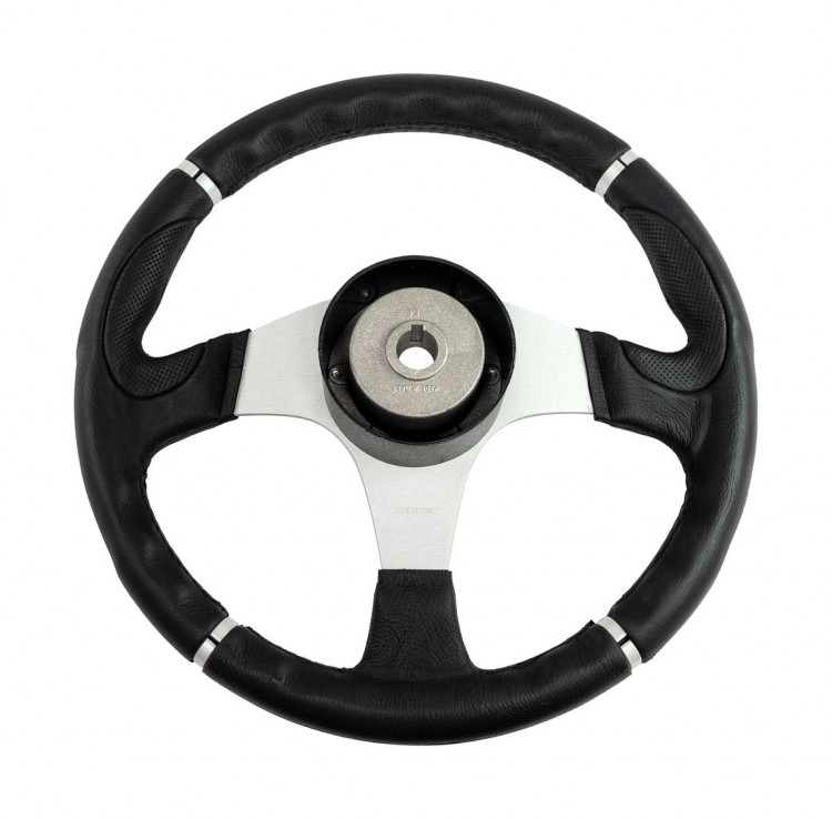 Рулевое колесо ORION обод черный, спицы серебряные д. 340 мм, арт. VN934122-01,          Volanti Luisi 