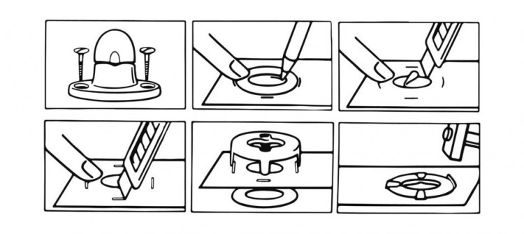 Застежка тентовая поворотная c панелькой, нержавеющая сталь, Osculati, арт. 10-455-02-C01,          Osculati 