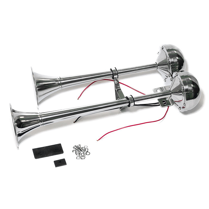 Горн электрический двухтональный SUNFINE 101x410/465 мм, нержавеющая сталь, арт. SF39004-12,          SUNFINE MARINE 