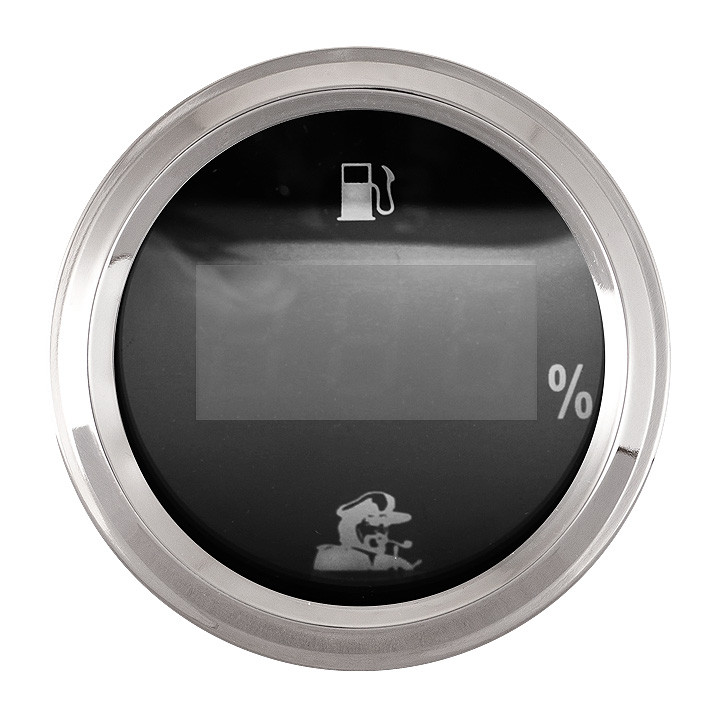 Указатель уровня топлива цифровой, 0-190 Ом, черный циферблат, арт. 10254410,          Мореман 