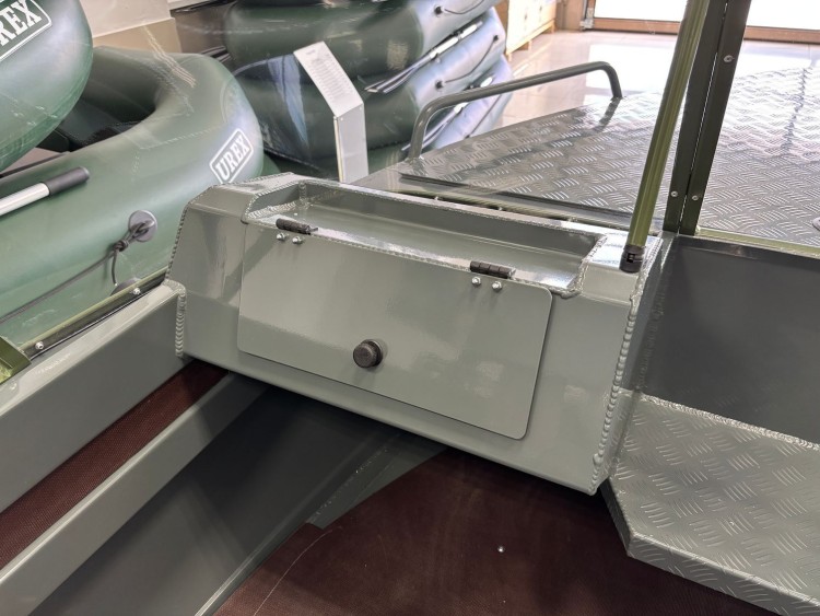 Моторная лодка, Неман 450 DCM PRO, зелёно-серая с Suzuki DF50ATL, арт. KITNEM24,          Wyatboat 