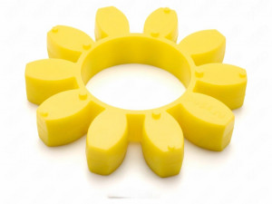 Вставка упругой муфты эластичная (звездочка) 255*127*42 , M95/желтый , с отверстием, 10 лучей бочкообразной формы, 33-01-11572-poly 