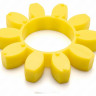 Вставка упругой муфты эластичная (звездочка) 255*127*42 , M95/желтый , с отверстием, 10 лучей бочкообразной формы, 33-01-11572-poly , арт. 33-01-11572-poly,          Полиуретан 
