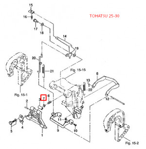 Упор пружины фиксатора подвески Tohatsu 25-30