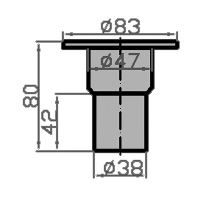 Горловина заливная 38мм (топливо) сталь, арт. 0662-0305,          CIM 