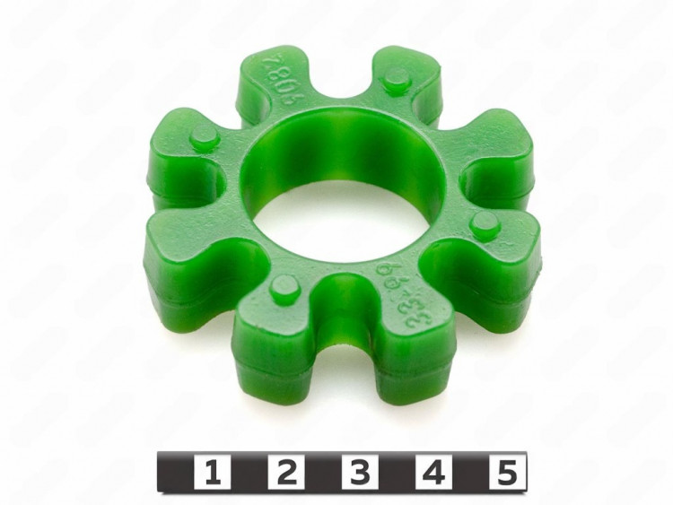 Вставка упругой муфты эластичная (звездочка) 60*29*16 , PU54/M80/зеленый , с отверстием, 8 лучей полубочкообразной формы, арт. 33-99-9082-poly,          Полиуретан 