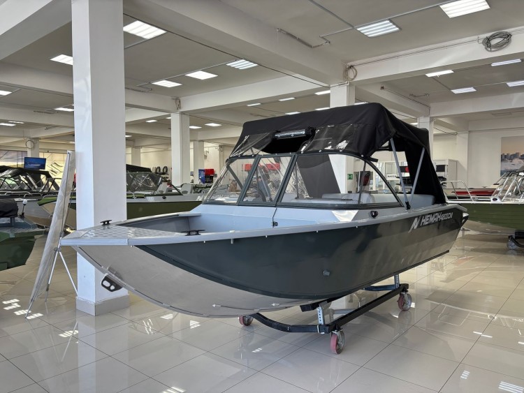 Моторная лодка, Неман 480 DCM FISH, св.серый-серый с Suzuki DF50ATL, арт. KITNEM27,          Wyatboat 