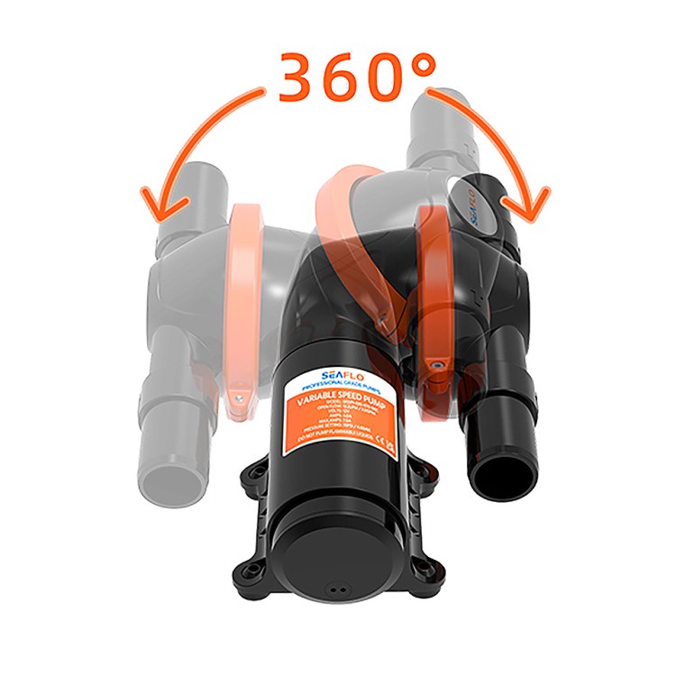 Диафрагменная помпа для сточных вод, 24 В, 19 л/мин (SFMTP2-07), арт. 10270438,          SeaFlo 