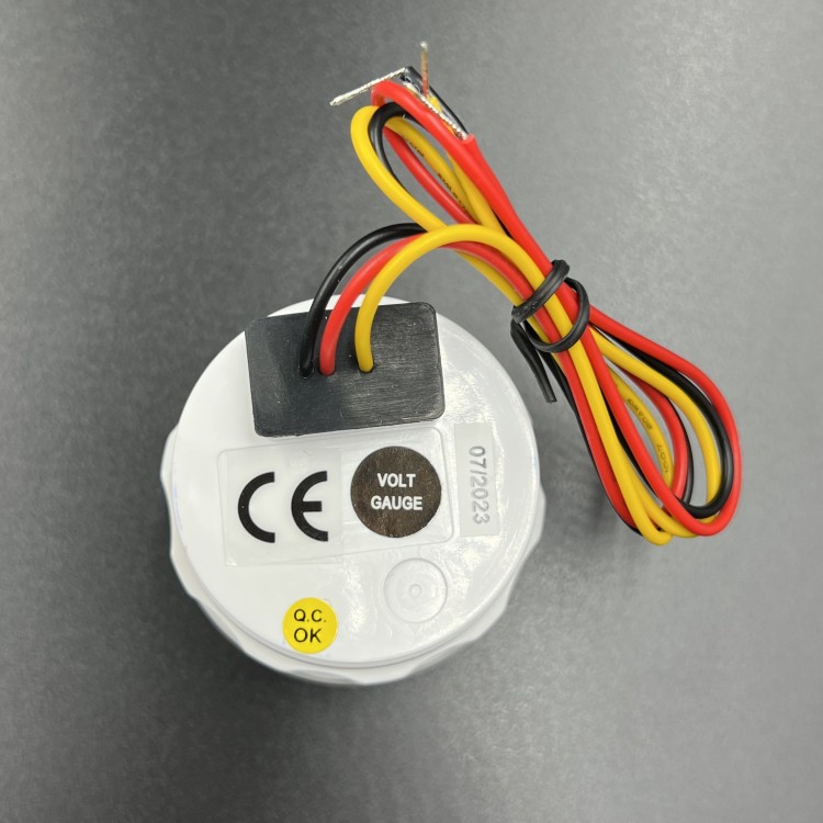 Вольтметр аналоговый 8-16V д.52мм (черный, хромированный ободок) (DEPO), арт. DPNVOB-90-16V,          DEPO 