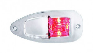 Огонь ходовой красный 138х63х50 мм, хромированный  корпус