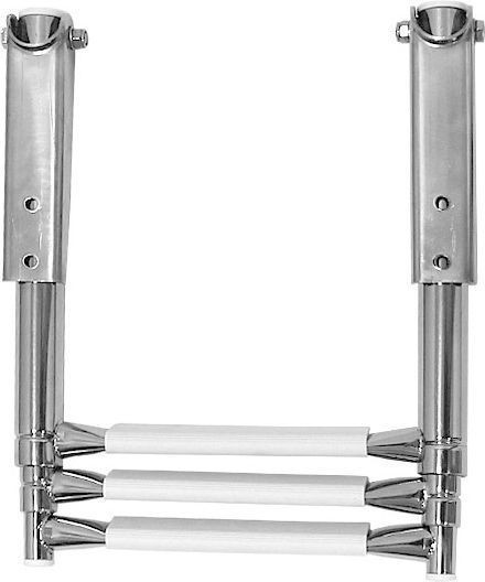 Трап телескопический/складной 3 ступени, белые ступени, арт. 040161WT,          Техномарин  Трап телескопический/складной 3 ступени, белые ступени, арт. 040161WT,          Техномарин
