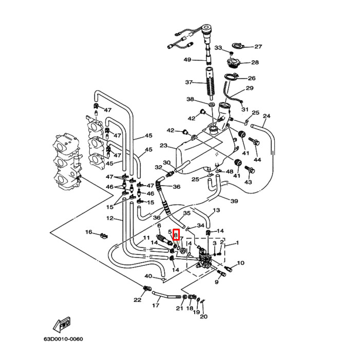Кольцо уплотнительное масляного насоса Yamaha 60-175 (93210-13M04) (Япония), арт. 93210-13595,          YAMAHA  Кольцо уплотнительное масляного насоса Yamaha 60-175 (93210-13M04) (Япония), арт. 93210-13595,          YAMAHA