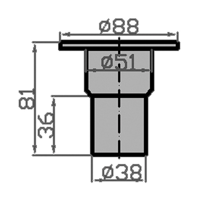 Горловина заливная 38мм сталь, арт. 008811,          Homer 